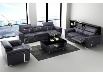 Sofagarnitur Couch Polster Sofa 3+3 Komplett Set Design Leder 2tlg. Garnituren