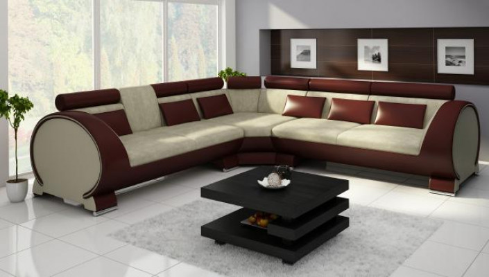 Ecksofa VIGO Sofa + USB Eckgarnitur Ledersofa Leder Textil Stoff LT01 Eckcouch
