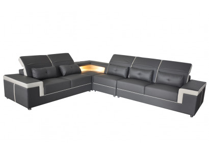 Sofa Eckcouch Polster Wohnzimmer design Ecksofa LForm Wohnlandschaft USB + LED