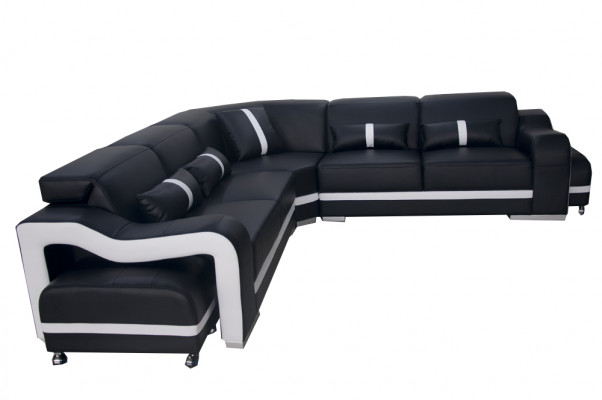 Ledersofa Couch Wohnlandschaft Garnitur Modern Design Ecke Sofa L-Form