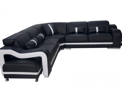 Ledersofa Couch Wohnlandschaft Garnitur Modern Design Ecke Sofa L-Form