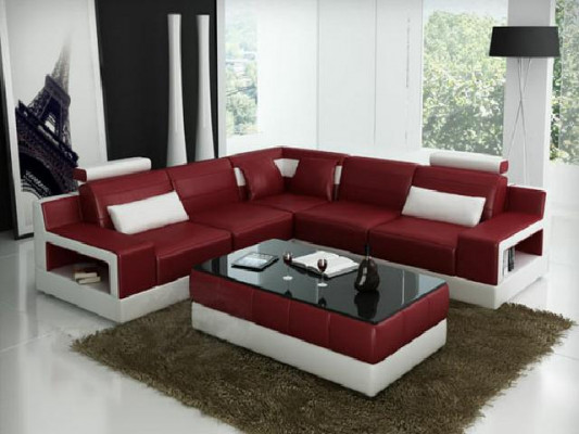 LEDERSOFA USB COUCH BETTFUNKTION GARNITUR WOHNLANDSCHAFT POLSTER Maßfertigung