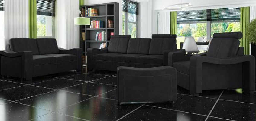 Garnitur Stoffsofa 3+2+1 Sofagarnitur Maßanfertigung Polster Sofa USB Textil
