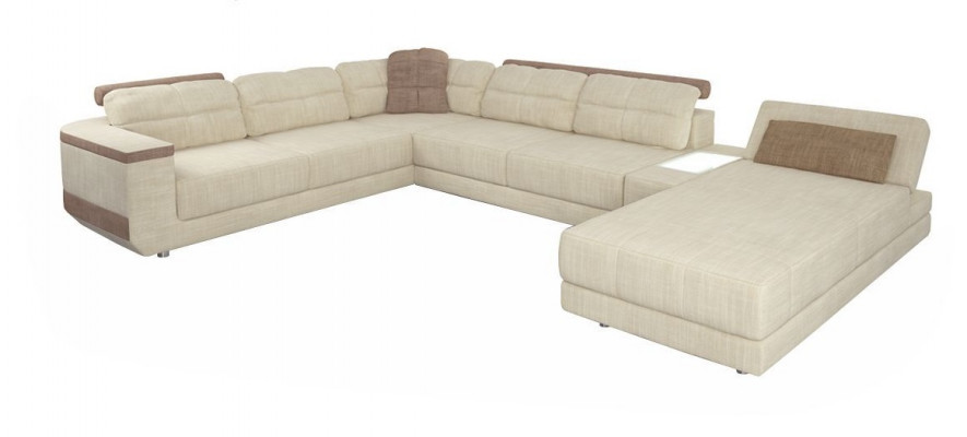 Design Ecksofa U-Form Modern Sofa Wohnlandschaft Polster Bettfunktion Möbel Neu