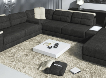 Designer U-Form Ecksofa XXL Wohnlandschaft Sofa Couch Polster Sofa Ecke Neu