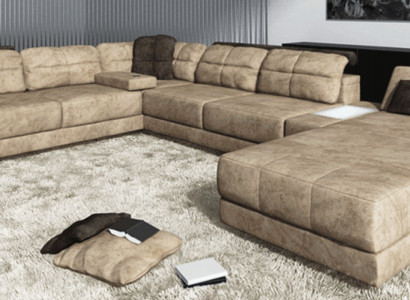 Wohnlandschaft Couch Polster Ecksofa Ledersofa Designer Sofa U Form Couchen Neu