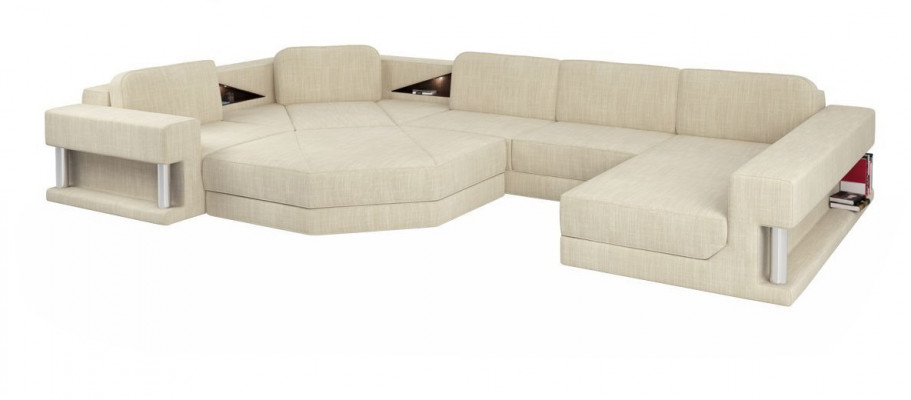 U-Form Sofa Couch Design Couch Textil Modern Polster Neu Wohnlandschaft Ecksofa