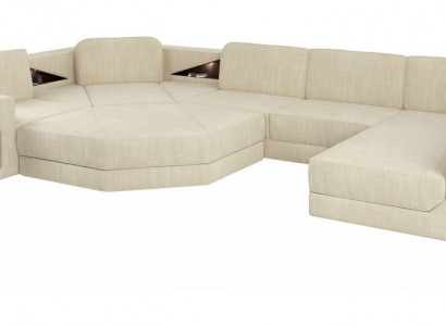 U-Form Sofa Couch Design Couch Textil Modern Polster Neu Wohnlandschaft Ecksofa