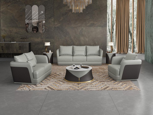 Italienische Designer Wohnzimmer Möbel Ledersofa Couchgarnitur Sofa Couch Set