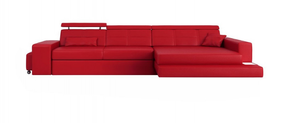 Möbel Ecksofa Leder Sofa Couch Polster Eck Sitz Wohnlandschaft L-Form Neu
