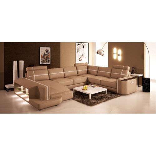 Sie unser U-förmiges Ledersofa Modern im exquisiten Designerstil