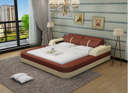 Wasserbett Hotel Doppel Bett Betten Komplett Lederbett Polsterbett Wasser LB8823