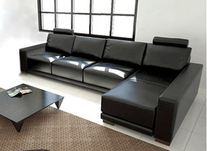 Ledersofa Couch Wohnlandschaft Ecksofa Eck Garnitur Design Modern Sofa A1121C