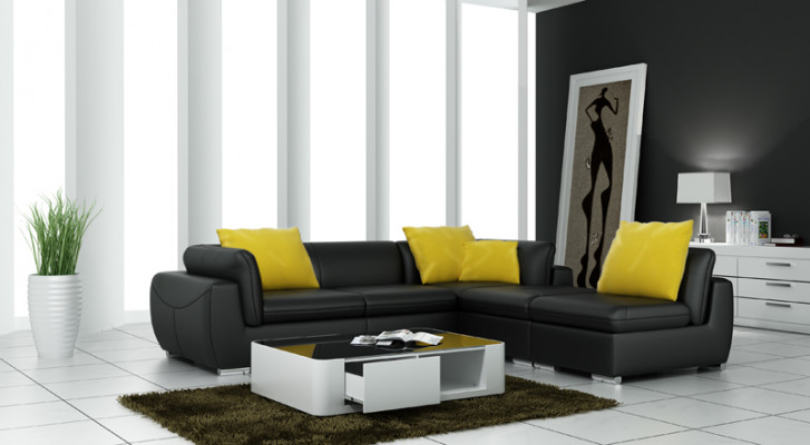 Ledersofa Couch Wohnlandschaft Ecksofa Eck Garnitur Design Modern Sofa F3014 neu