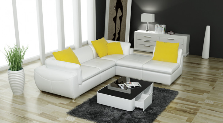 Ledersofa Couch Wohnlandschaft Ecksofa Eck Garnitur Design Modern Sofa F3014 neu