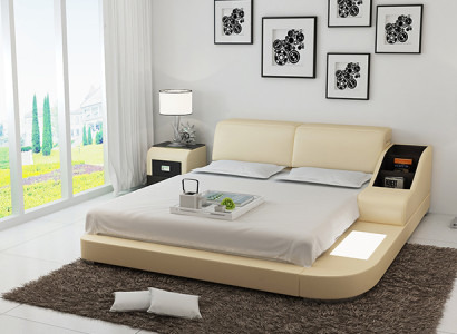 Wasserbett Hotel Doppel Bett Betten Komplett Lederbett Polsterbett Wasser LB8815