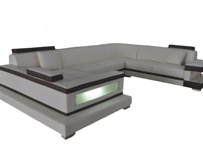 Design Leder Polster Sitz Ecke Leder Sofa Polster Eck Landschaft Zimmer Neu Wohn