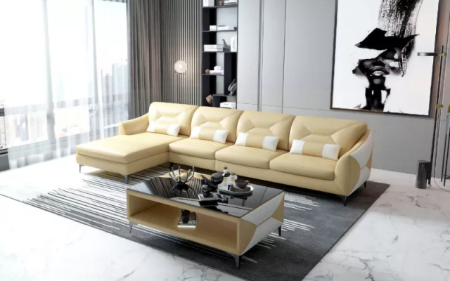 Ecksofa Polster Ecksofa LForm Modernes Couchtisch Sofa Wohnlandschaft 2tlg. Neu