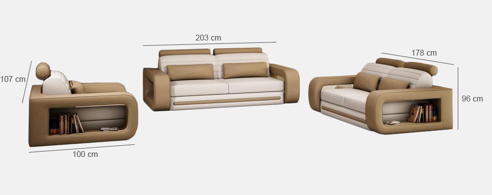 Sofagarnitur Sofa Couch Polster Leder Couchen Sofas 3+2+1 Set Davos Garnitur Neu