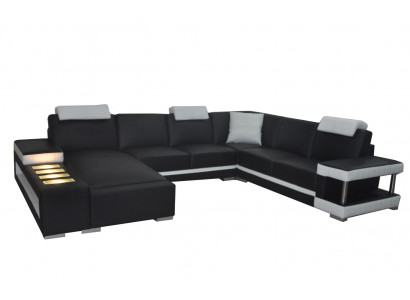 Designer Leder Polster Ecke Sofa Polster Eck Landschaft Zimmer Big Leder