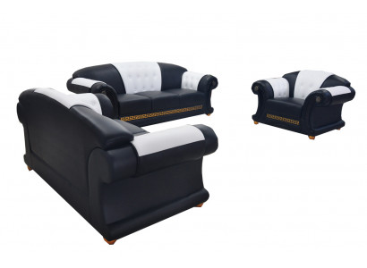 3+2+1 Garnitur Leder Sofa Couch Polster Couchen Sofas Wohnlandschaft Luxus Neu