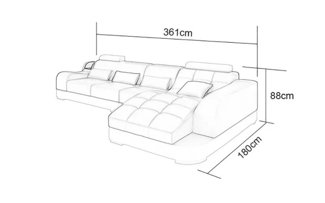 Ecksofa L-Form Modernes Sofa Ledersofa Ecksofa Polster Wohnlandschaft