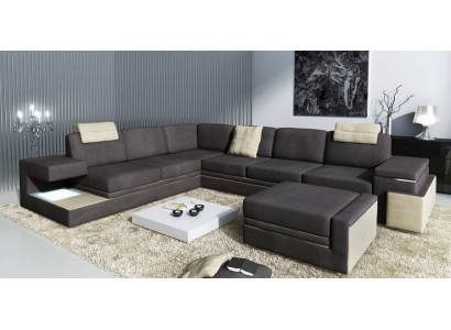 Wohnlandschaft XXL Ecksofa mit USB Polster Sitz Garnitur Sofas Couchen Textil