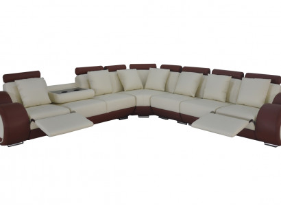 Design Leder Polster Sitz Zimmer Eck Wohn Sofa +USB Designer Garnitur Sofas Neu