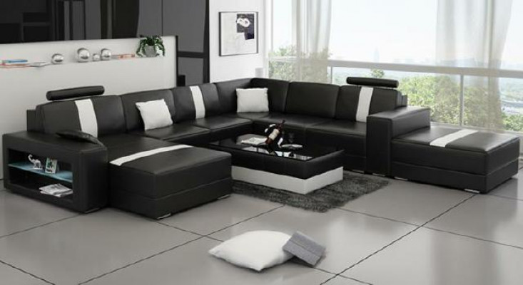 Ledersofa Ecksofa Sofa Couch Design Sitz Polster Garnitur Wohnlandschaft
