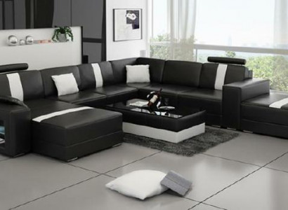 Ledersofa Ecksofa Sofa Couch Design Sitz Polster Garnitur Wohnlandschaft