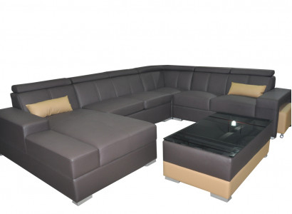 Wohn Leder Landschaft Sofa Couch Polster Garnitur Eck Sofas Sitz Garnituren Neu
