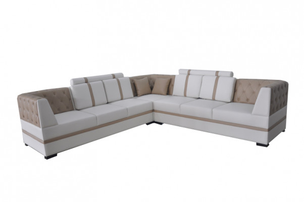Eck Sofa mit USB Polster Ecke Wohn Zimmer Landschaft Designer Couchen Textil Neu