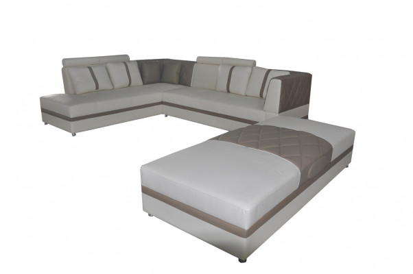 Eck Sofa mit USB Wohnlandschaft Leder Ecke Couchen Polster Sitz Garnitur A1128