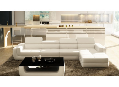 Modern Ecksofa mit USB Polster Leder Design Sofa Garnitur Wohnlandschaft Tettau