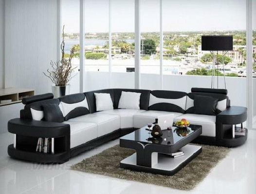 Wohnlandschaft Polster Ecke Eck Sofa + USB,Garnitur Landschaft Leder Textil Neu