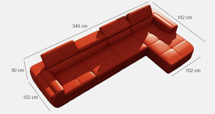 Ecksofa Ledersofa + USB Wohnlandschaft L Form Sofa Polster Sitz Ecke Tettau Rot