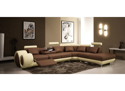 Ledersofa mit USB Wohnlandschaft Ecksofa Eck Garnitur Design Modern Sofa A1163C