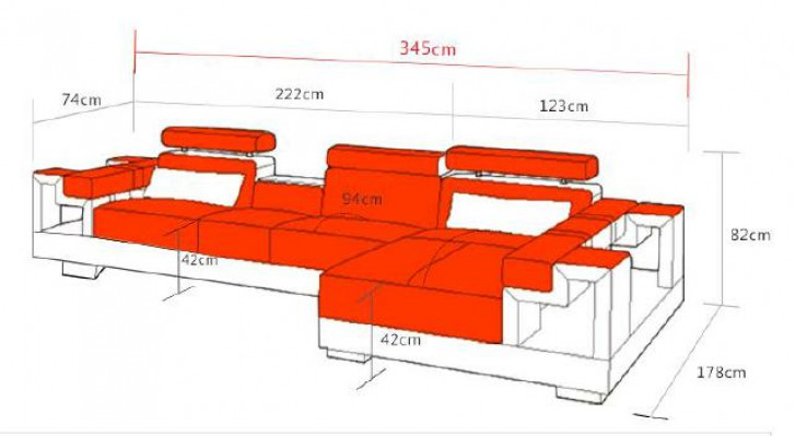 Wohnlandschaft Ecksofa Ledersofa Sofa + USB Polster Sitz Eck Garnitur Neu 2710B