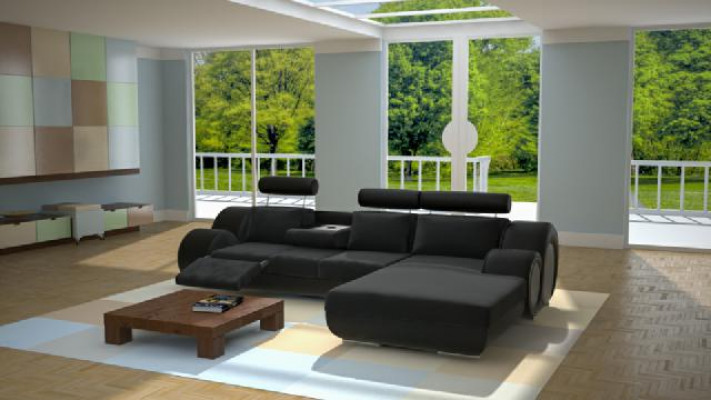 Designer Couch Sofa Polster Ledersofa +USB Neu Garnitur Wohnlandschaft Eckcouch