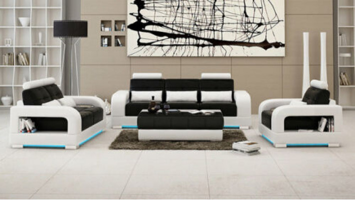 Sofa Couch Polster Wohnlandschaft Sitz Möbel Set Garnitur 3+2+1 Couchen