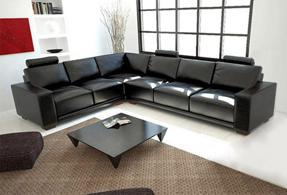 Ledersofa mit USB Wohnlandschaft Ecksofa Eck Garnitur Design Modern Sofa A1121B