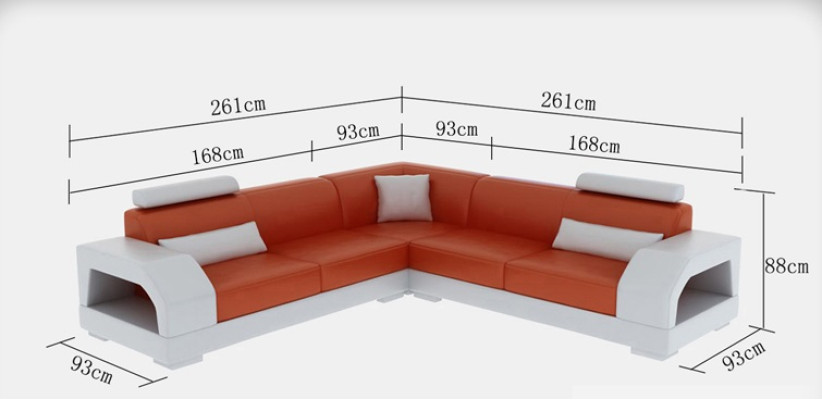 Ledersofa mit USB Wohnlandschaft Ecksofa Eck Garnitur Design Moderne Sofa G8001B