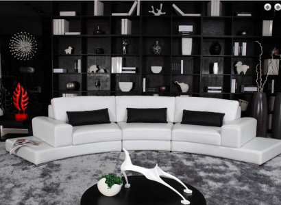 Ledersofa Couch Wohnlandschaft Ecksofa Eck Garnitur Design Modern Sofa A1130