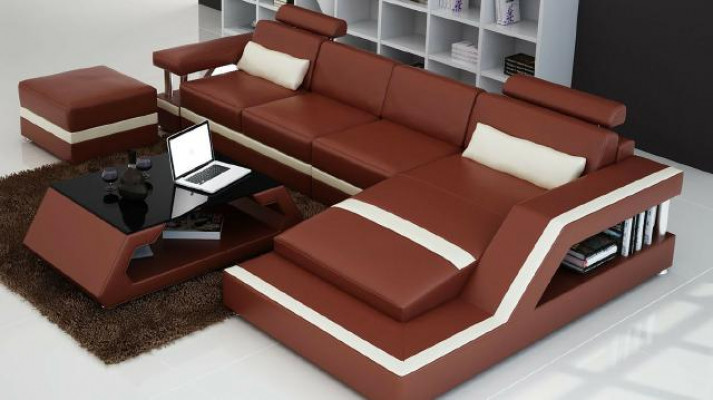 Designer Ecksofa Sofa Wohnlandschaft Big Modernes Ledersofa Couch Hamburg III
