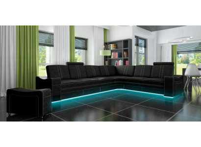 Stoffcouch Sofa Eck Wohnlandschaft Textil Polster Eckcouch Massanfertigung USB