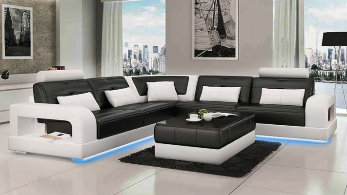 LEDERSOFA SOFA mit USB,ECKSOFA"H2209" SOFAGARNITUR DESIGNER COUCH Maßanfertigung