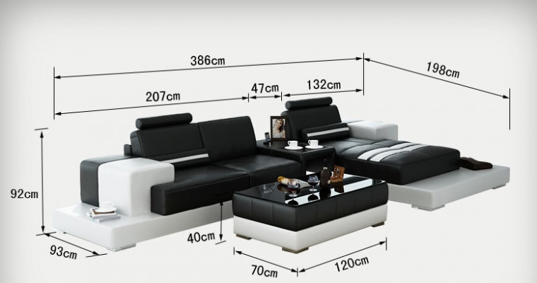 Ledersofa mit USB Wohnlandschaft Ecksofa Eck Garnitur Design Couch Sofa L6004D