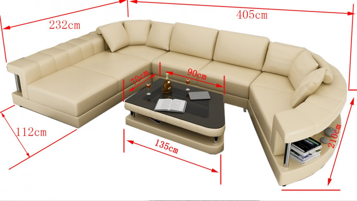 Sofa Ledersofa Couch Wohnlandschaft Ecksofa Eck Garnitur Design Modern
