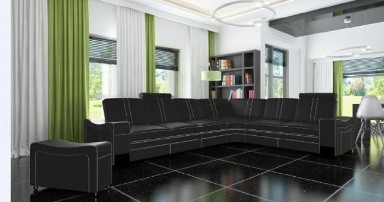 LEDERSOFA XXL WOHNLANDSCHAFT Massanfertigung LEDER ECKCOUCH GARNITUR mit USB