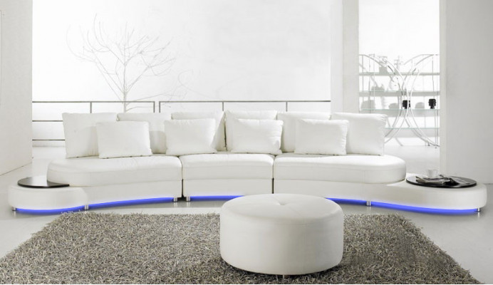 Ledersofa Couch Wohnlandschaft Ecksofa Eck Garnitur Design Modern Sofa A1126